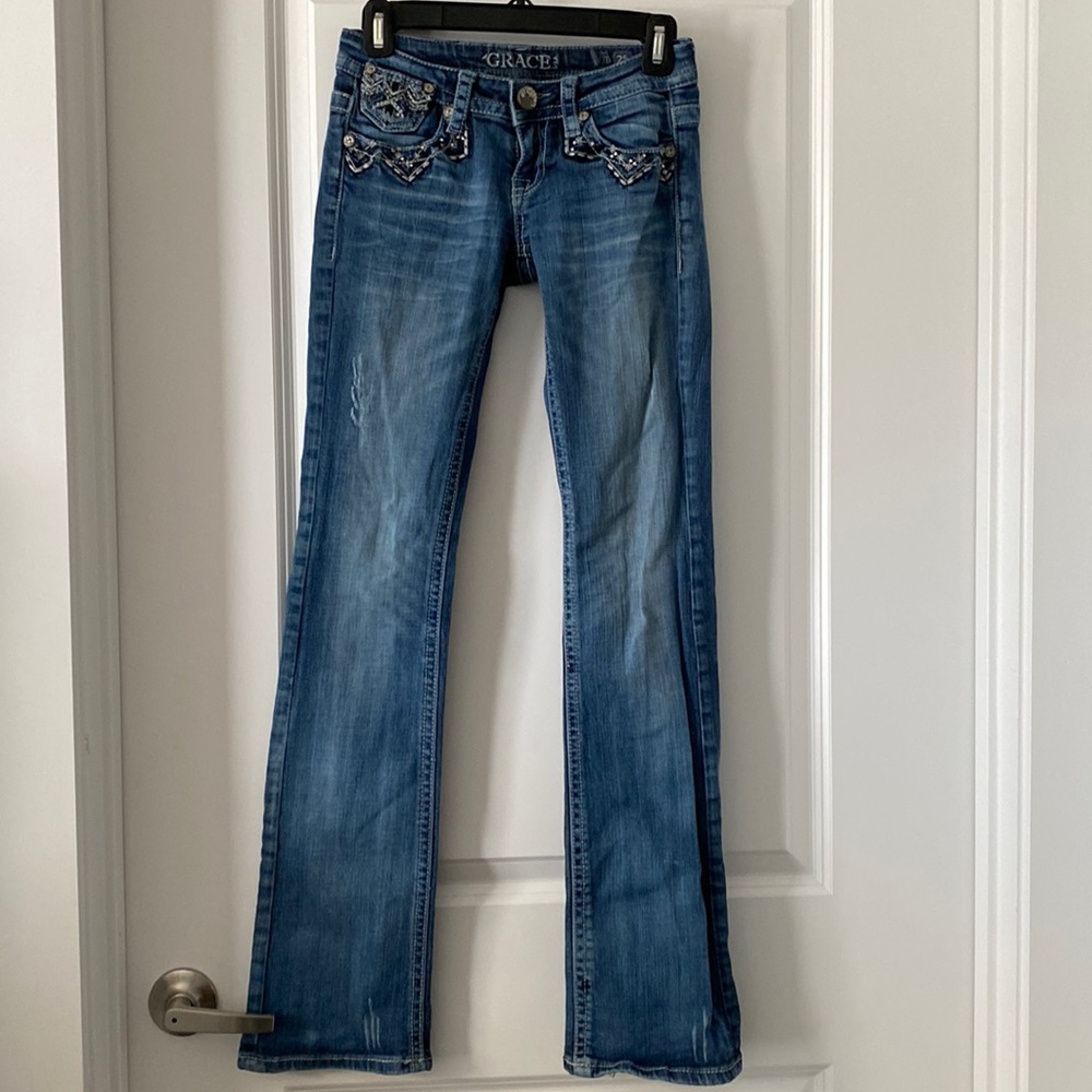 Grace in L.A. embellished jeans.